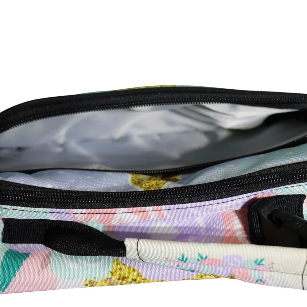 Unicorn Floral‎ Stars Lunch Bag with Removable Adjustable Shoulder Strap